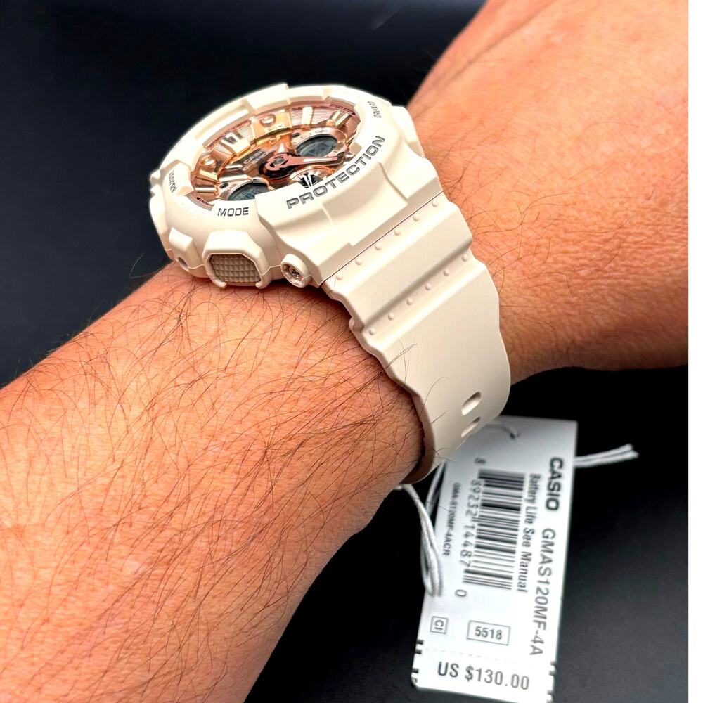 Casio G-Shock GMAS120MF-4A Womens Blush Pink Metallic Analog Digital Watch NIBWT - Picture 16 of 17